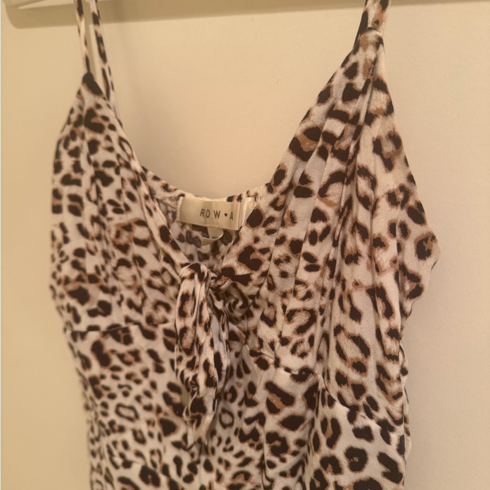 Chic Leopard Print Spaghetti Strap Midi Dress - image 3